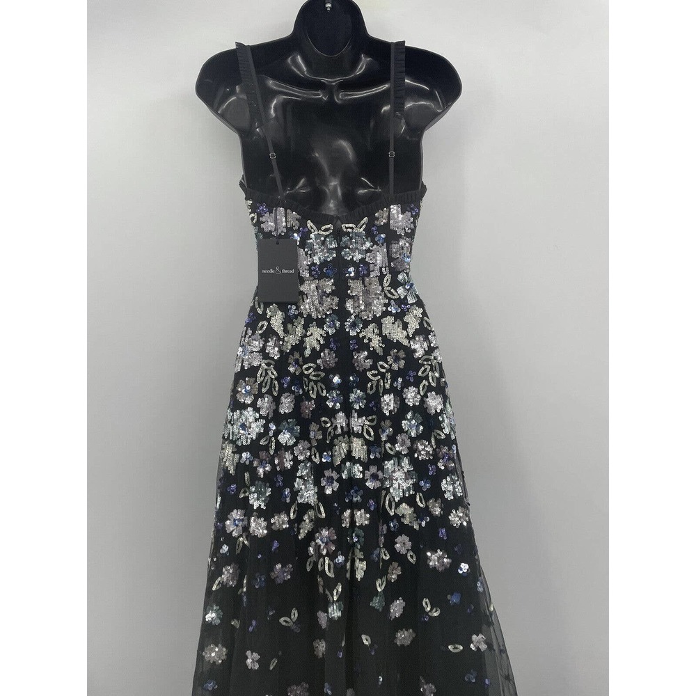 Needle & Thread Wildflower Sequin Midi Dress Size 2 Sweetheart Neck Midi - Picture 10 of 12